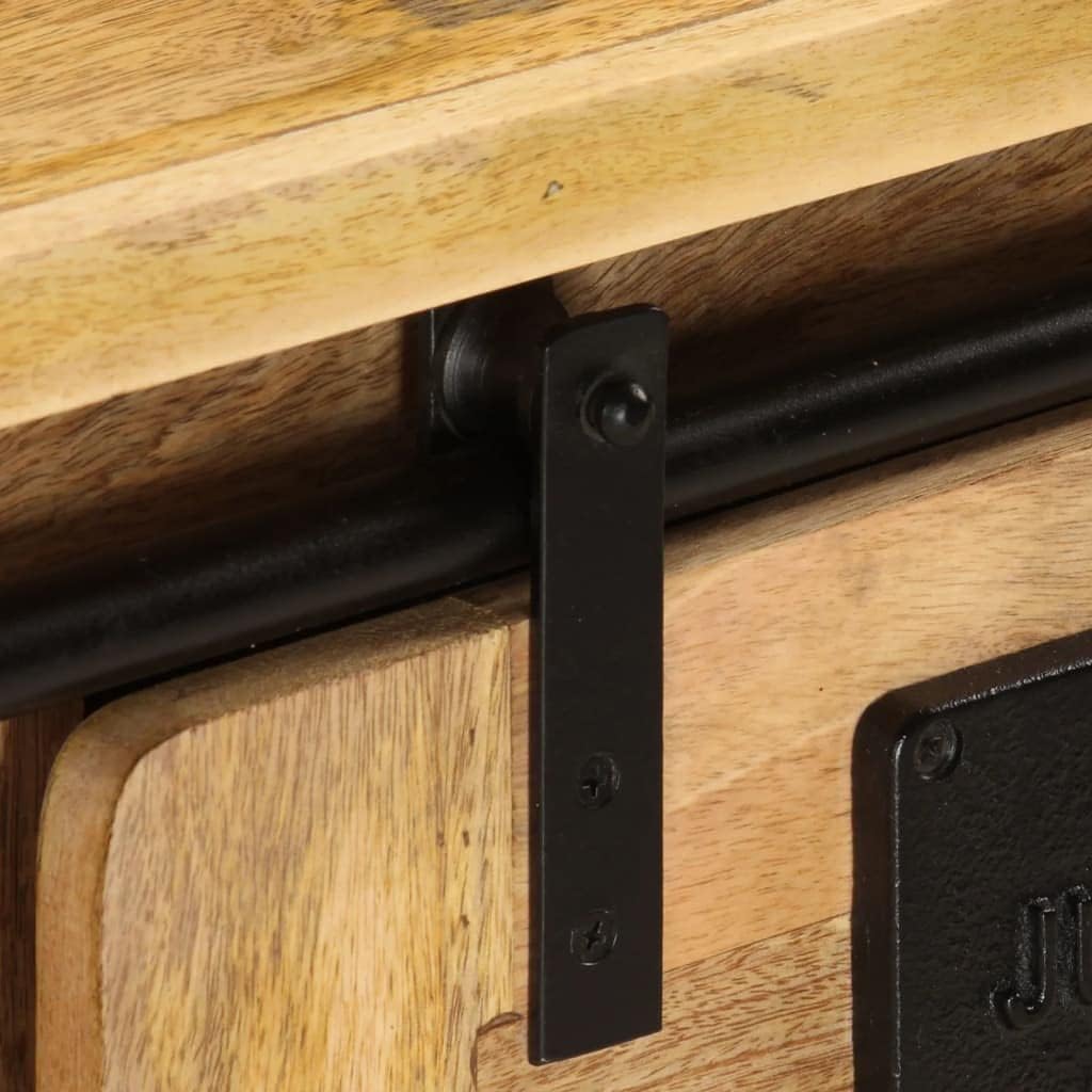 vidaXL Mangoholz Massiv TV Schrank mit Schiebetür Lowboard TV Möbel Board Sideboard Fernsehtisch Fer