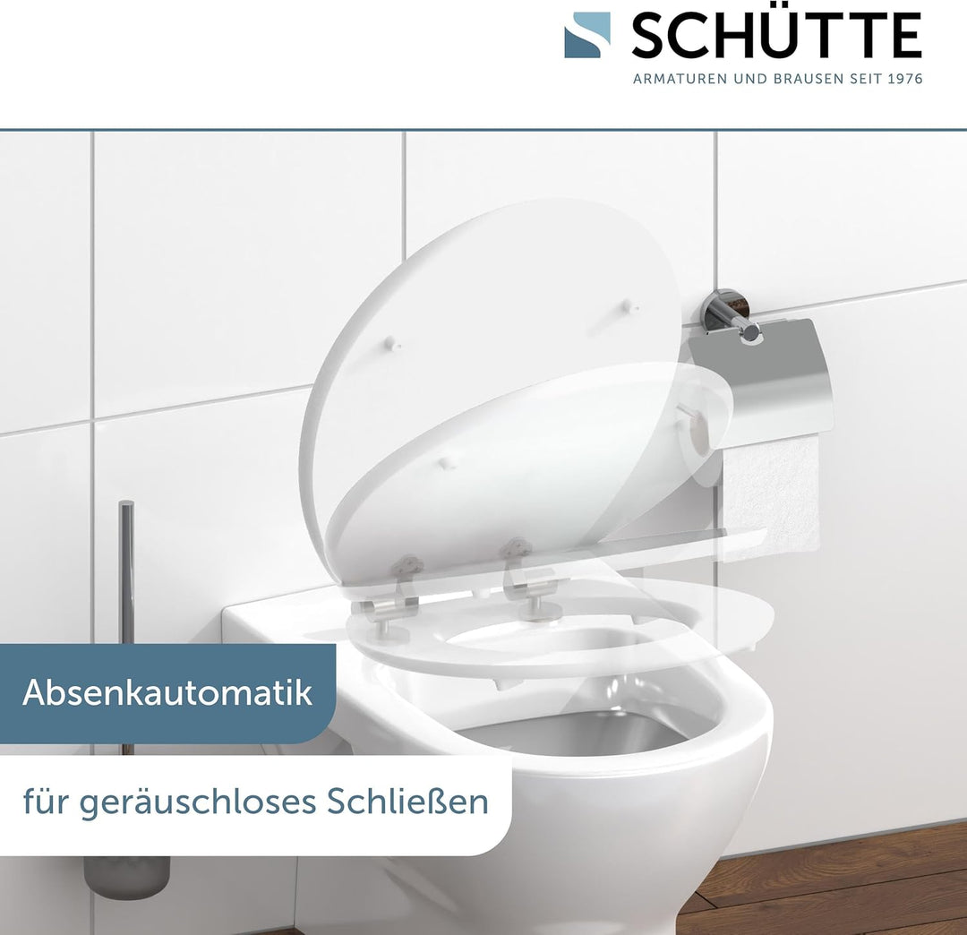 SCHÜTTE WC-Sitz FLOWERS mit Absenkautomatik aus Holz, Design Toilettendeckel mit 175kg Belastbarkeit
