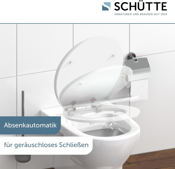 SCHÜTTE WC-Sitz FLOWERS mit Absenkautomatik aus Holz, Design Toilettendeckel mit 175kg Belastbarkeit
