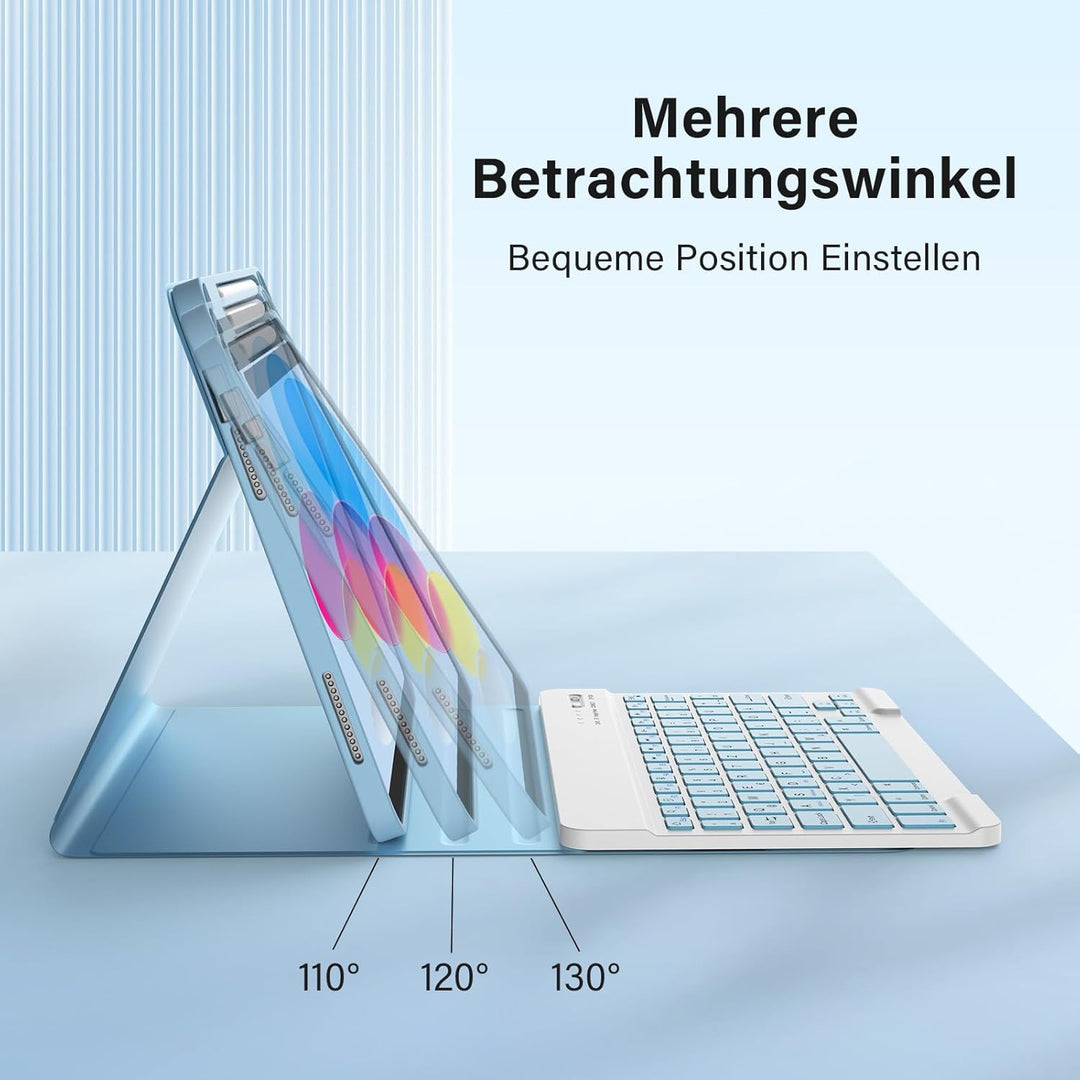 CC Store Hülle mit Tastatur für iPad A16 11 Generation 2025/10 Generation 2022 (11/10.9 Zoll), Magne