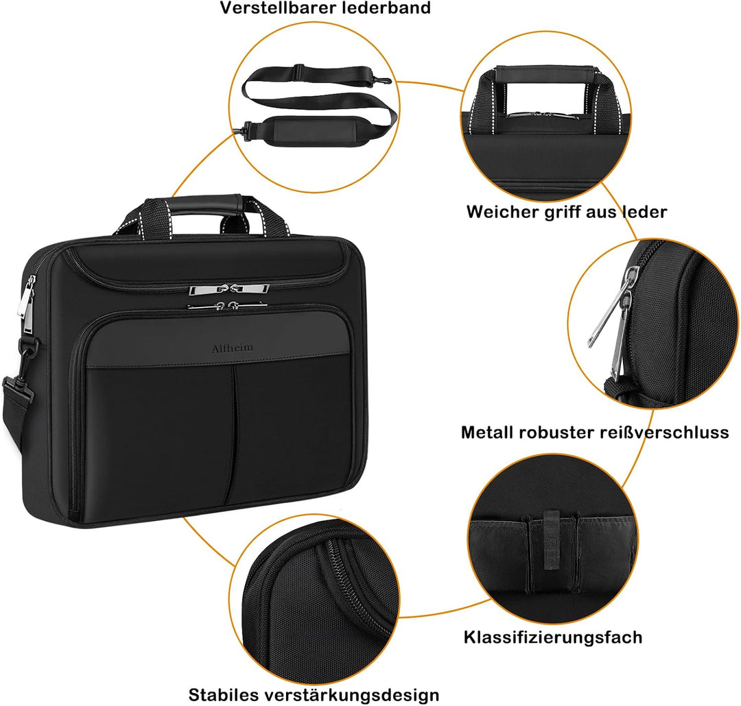 Alfheim Laptop Tasche, 15,6-16 Zoll/17 Zoll Wasserdichte Schützende Messenger Aktentasche Tasche mit