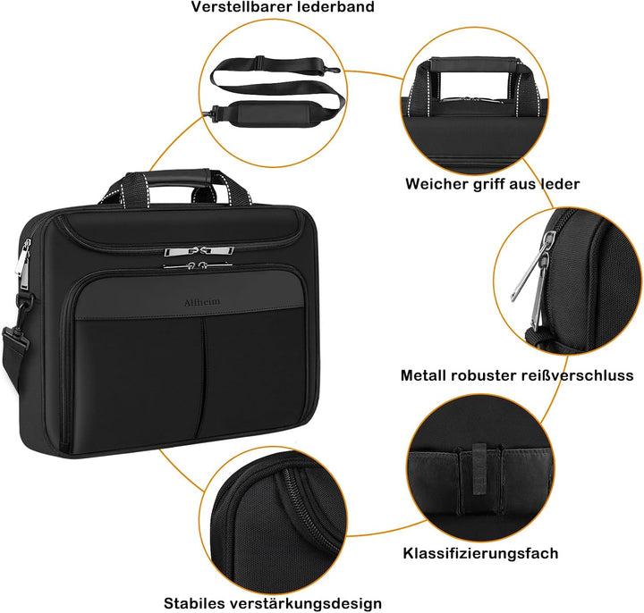 Alfheim Laptop Tasche, 15,6-16 Zoll/17 Zoll Wasserdichte Schützende Messenger Aktentasche Tasche mit