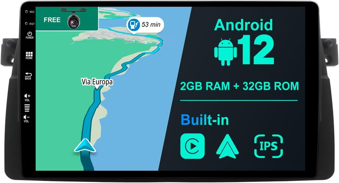 JOYX Android 12 Autoradio Passt für E46 / M3 / 3 Series (1998-2005) Navigation - Rückfahrkamera Canb