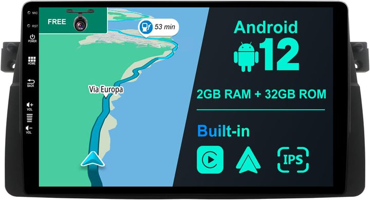 JOYX Android 12 Autoradio Passt für E46 / M3 / 3 Series (1998-2005) Navigation - Rückfahrkamera Canb