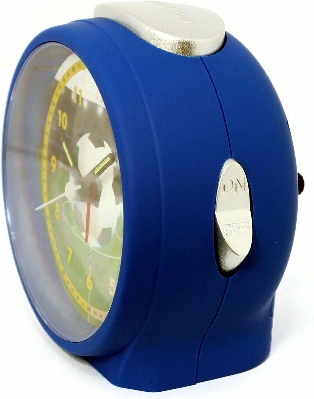 Atlanta Kinderwecker für Jungen Blau Fussball Quarzwecker - 1981/15 10 cm Blau, 10 cm Blau