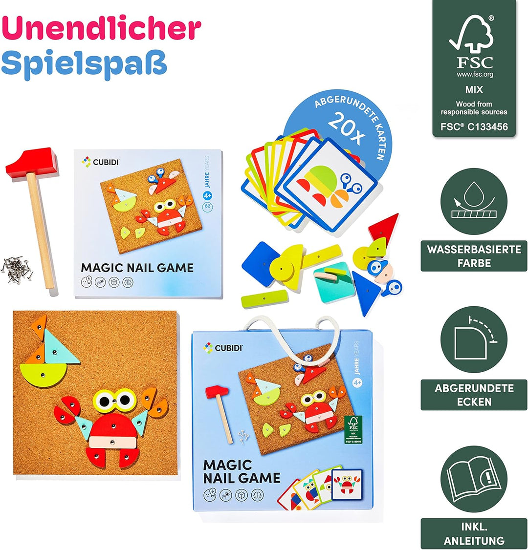 CUBIDI® Kreatives Montessori Hämmerchenspiel - Süsses Hammerspiel für Kinder ab 3 Jahre - Spiele ab