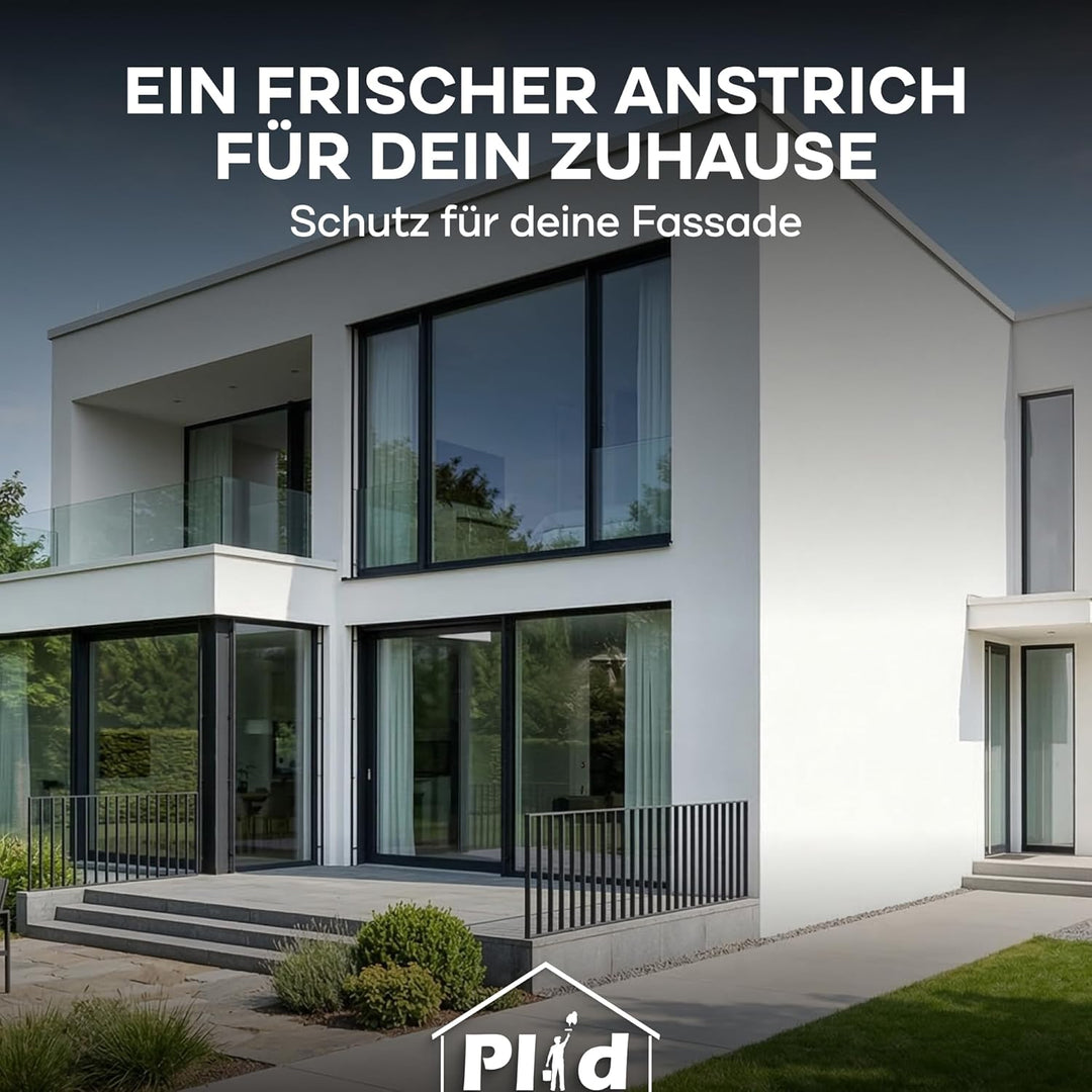 Plid® Fassadenfarbe Anthrazitgrau matt - hochwertige Farbe für Beton, Mauerwerk, Kellerwand, Fassade