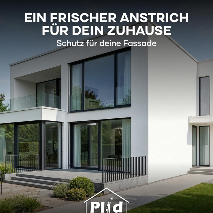 Plid® Fassadenfarbe Anthrazitgrau matt - hochwertige Farbe für Beton, Mauerwerk, Kellerwand, Fassade