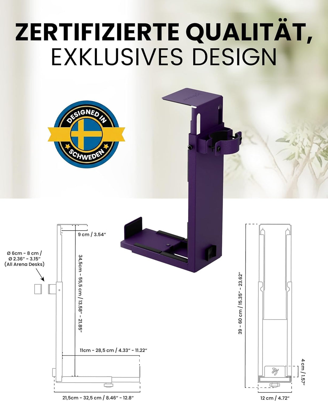 Arozzi Arena PC Mount (Purple Purple PC Mount, Purple PC Mount