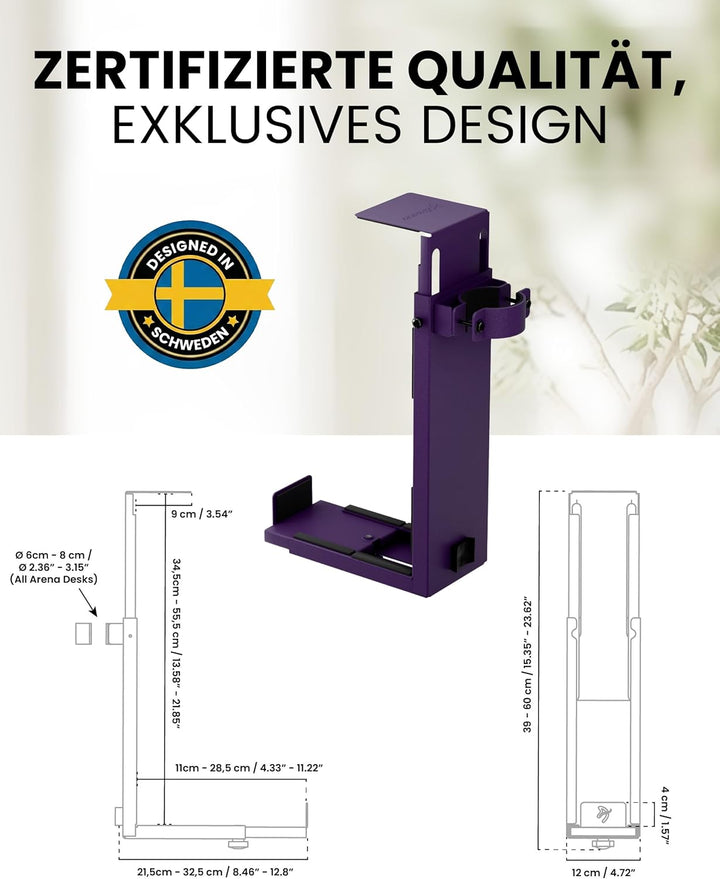 Arozzi Arena PC Mount (Purple Purple PC Mount, Purple PC Mount