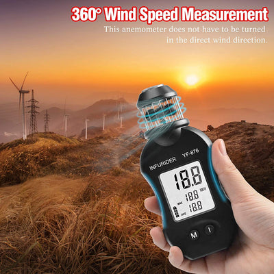 Handheld Windmesser Windmessgerät,INFURIDER YF-876 Digital Anemometer Wind Speed Meter für Windgesch