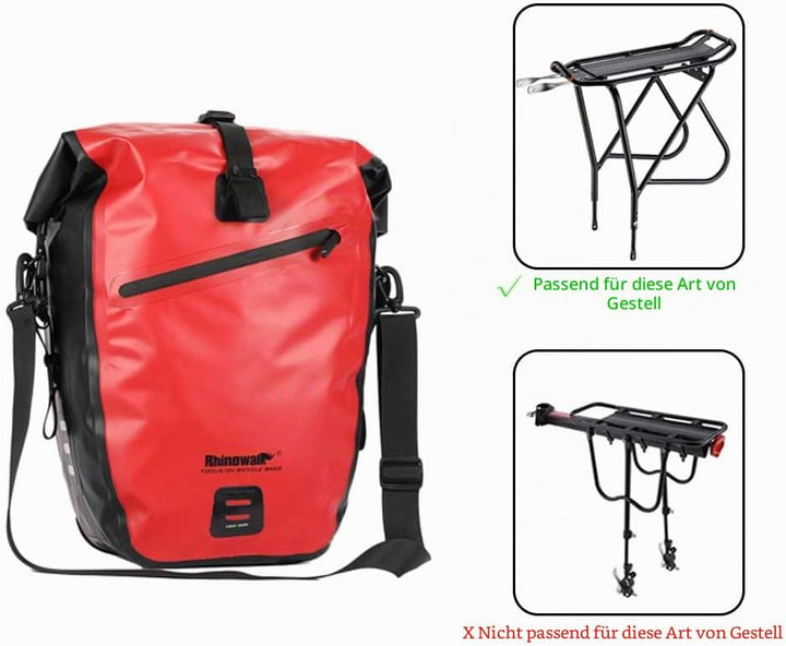 Rhinowalk 25L Fahrradtasche Wasserdicht Gepäckträgertasche Fahrrad Laptop Gepäckträger Seitentaschen