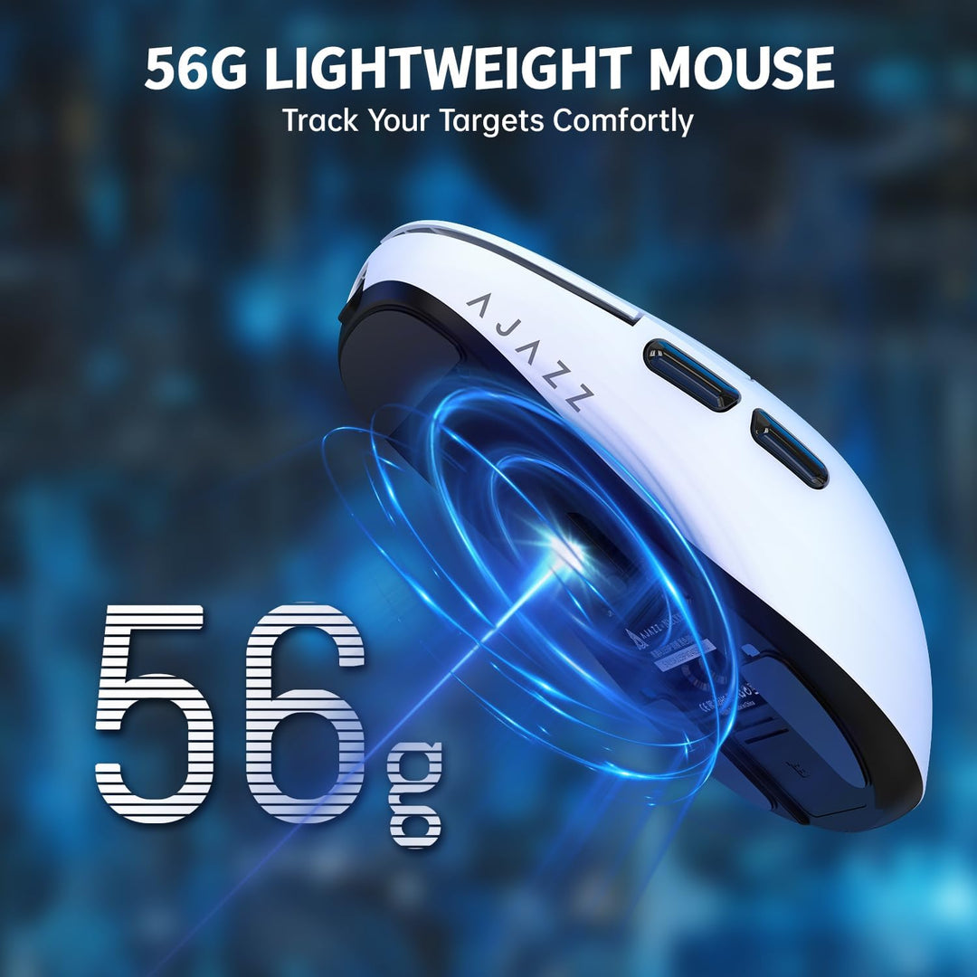 AJAZZ AJ159P Superlight Kabellose Gaming-Maus mit Magnetischer Ladestation, Ultraleicht 56g, Pixart