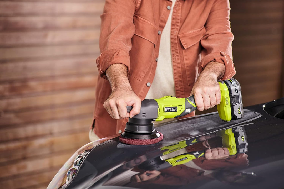RYOBI 18 V ONE+ Akku-Exzenter-Polierer PRO R18P-0 (Polierteller 125 mm, Schwingkreisdurchmesser 8 mm