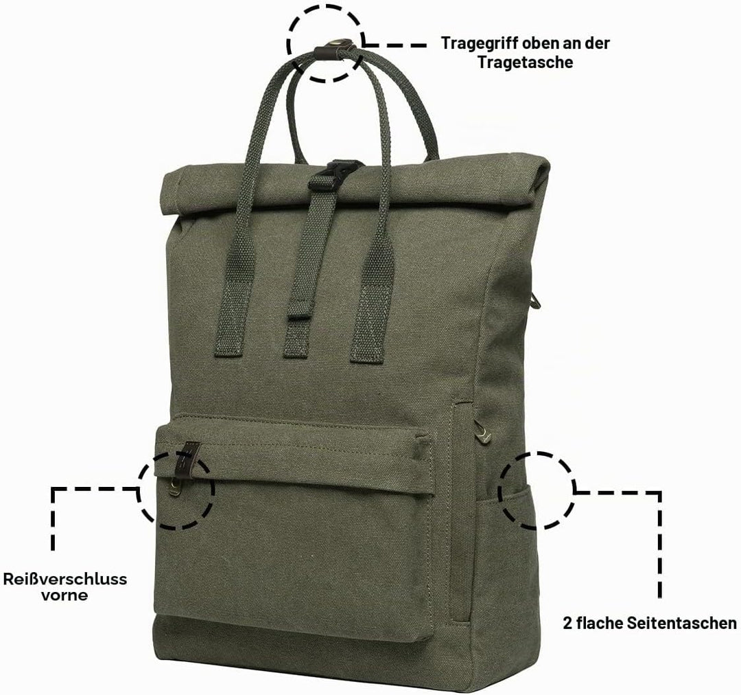 KAUKKO Elegante tragbare Schultasche Daypacks Einheitsgrösse Grün-k1047-2, Einheitsgrösse Grün-k1047