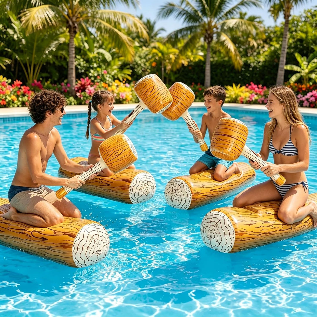 4 Stück Battle Log Raft Pool Spielzeug Aufblasbare Wasserspielzeug Erwachsene Pool Party