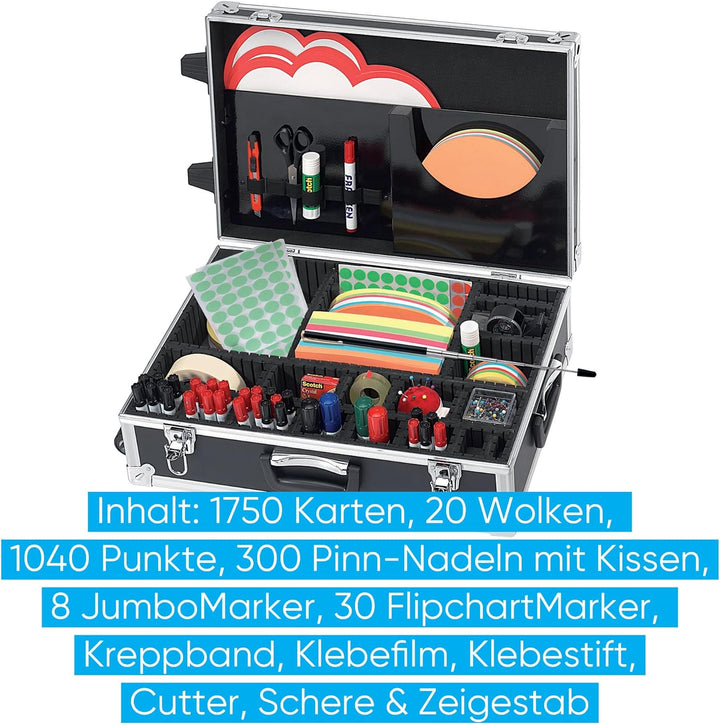 FRANKEN Moderationskoffer Trainer, Moderatorenkoffer mit Inhalt, über 3.000 Teile, Aluminium, UMKR K