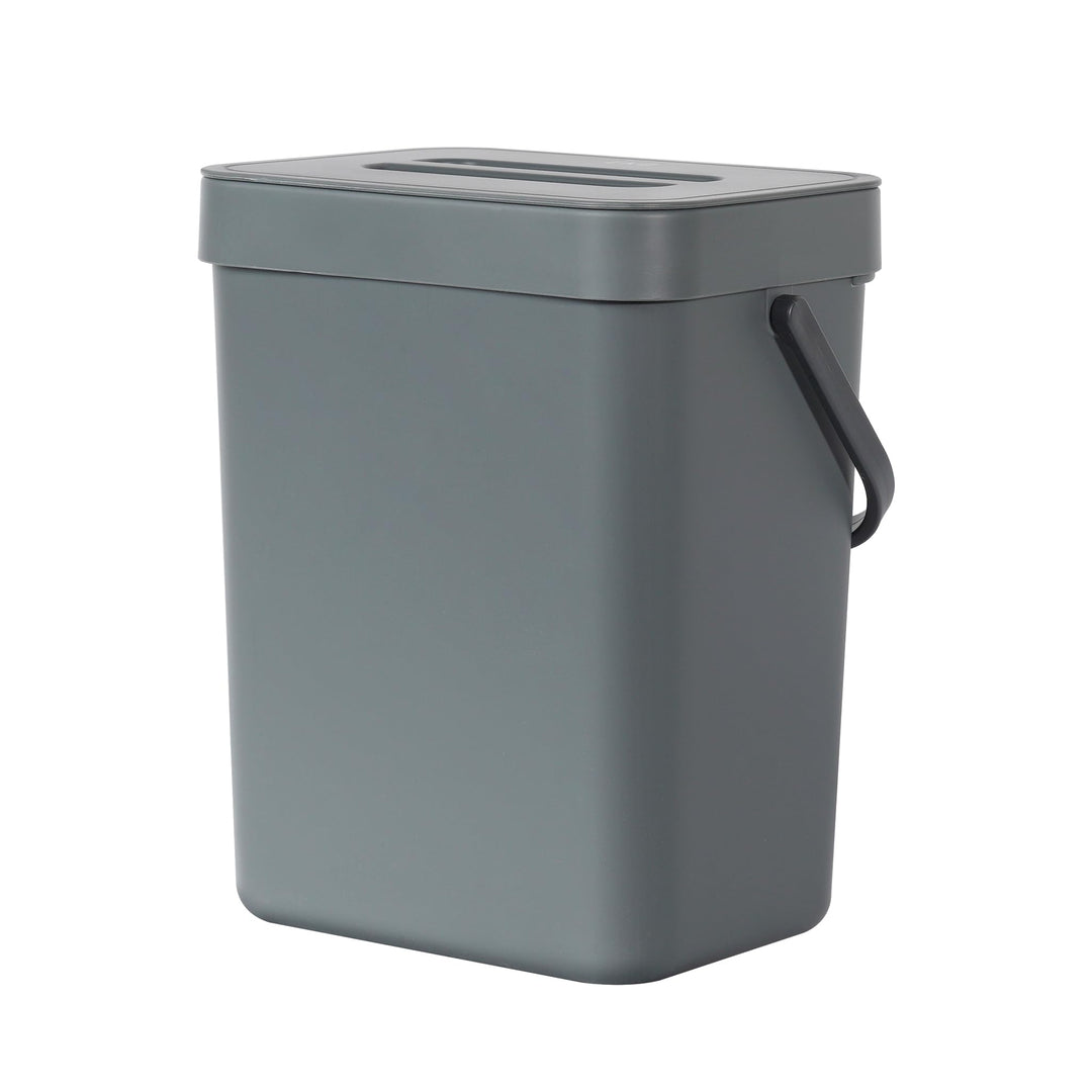 EKO Pure Mini-Küchen-Mülleimer zur Wandmontage mit Deckel, Lebensmittelabfallbehälter, 3 l, Grau, gr
