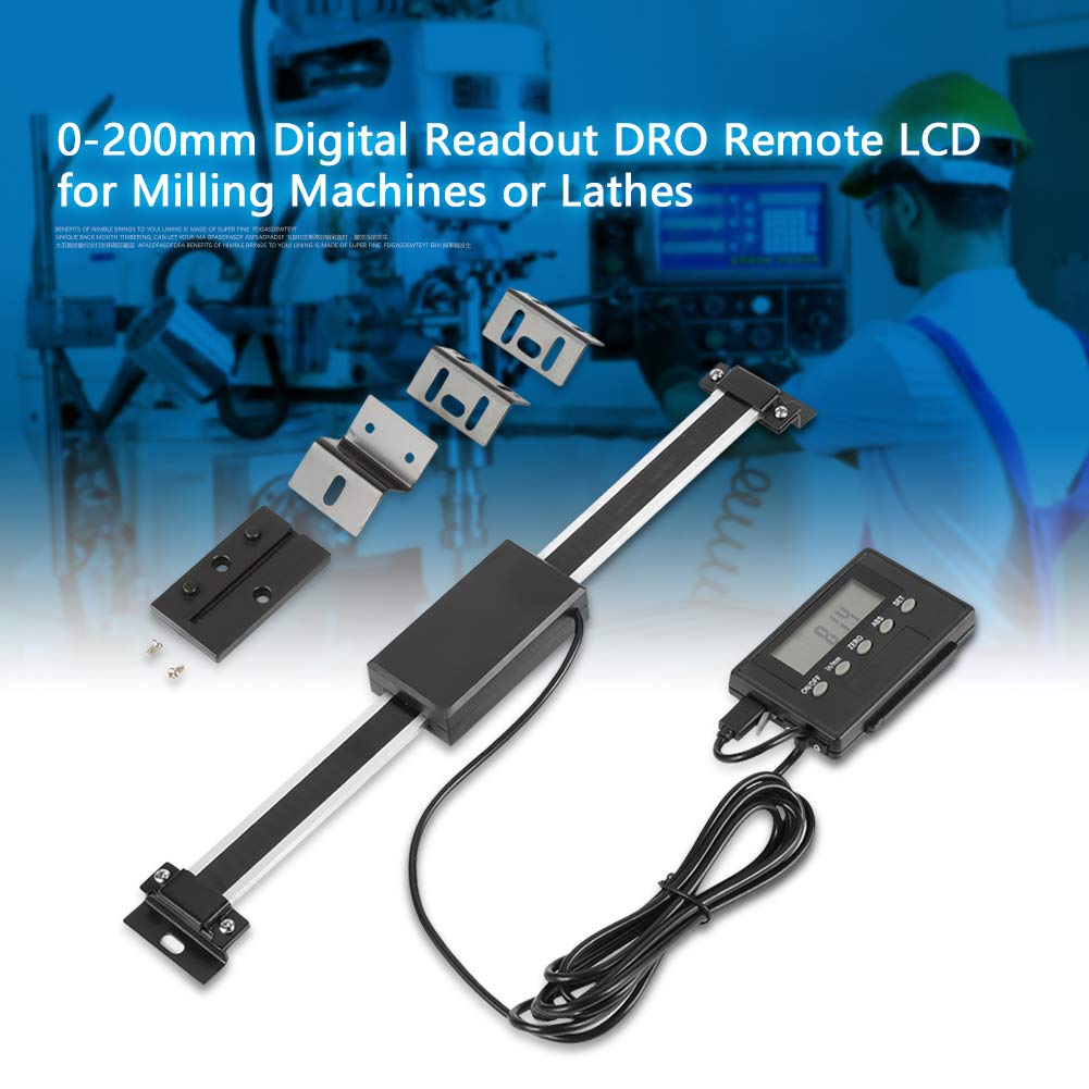 Digitalanzeige, 0-200 mm DRO-LCD-Fernmessschieber, Aluminium-Lineal mit hoher Genauigkeit, Mass für