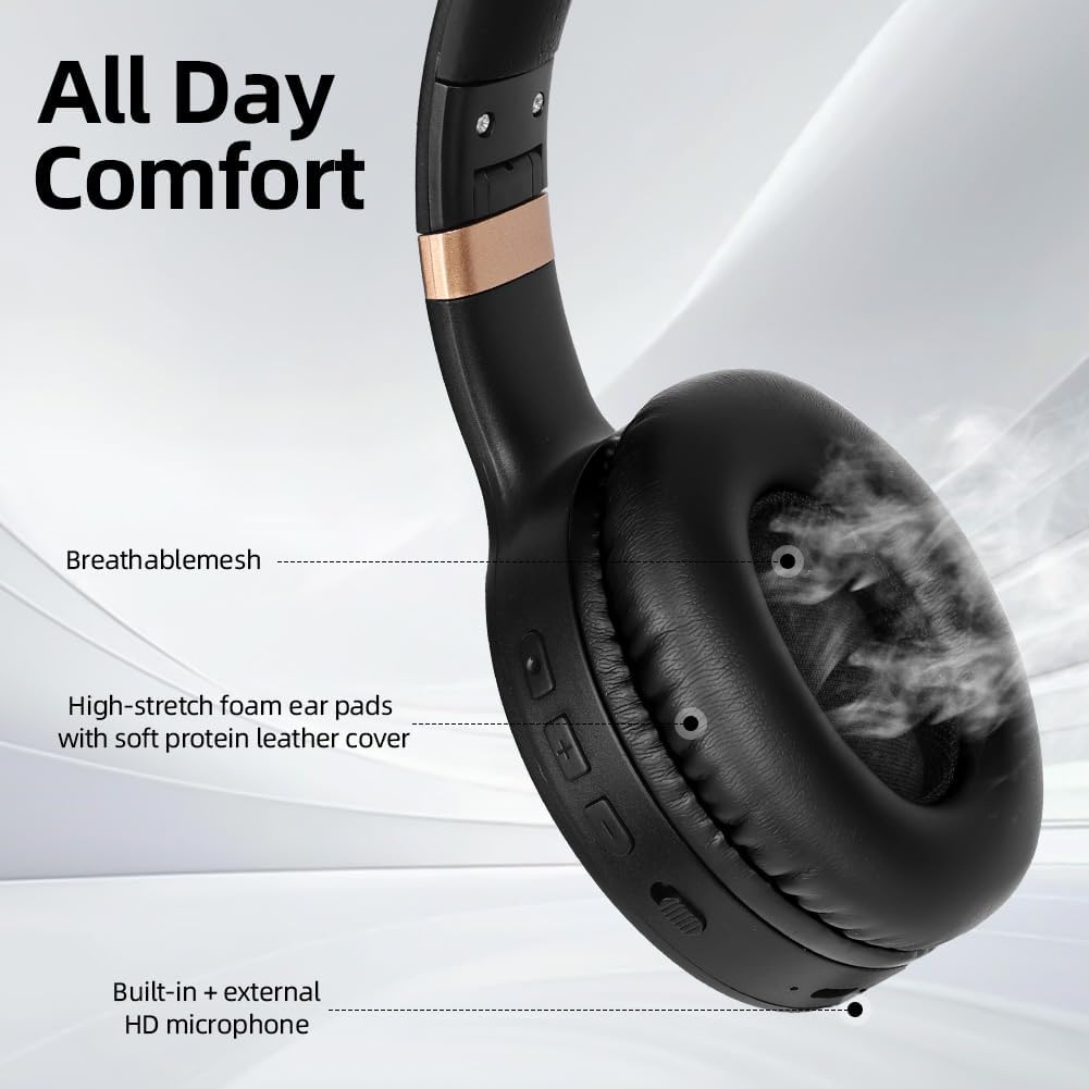 AXFEE ANC kabellose kopfhörer, Over Ear kopfhörer, kabellos Bluetooth mit Active Noise Cancelling 45