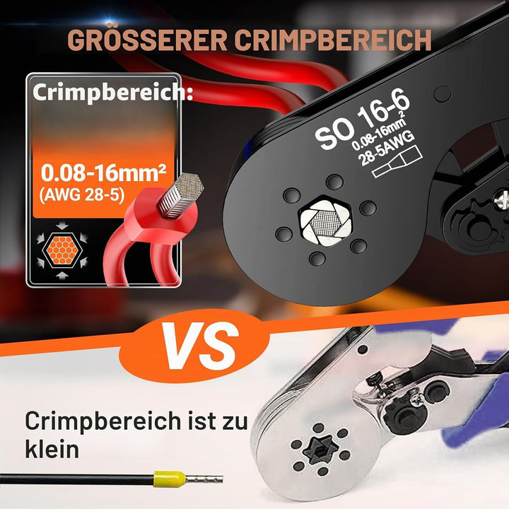 Preciva Crimpzange Set,0.08-16mm² Crimpzangen 1200 stück Aderendhülsen Set,Aderendhülsenzange Krimpz