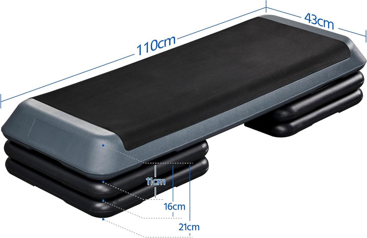 Yaheetech Stepper Aerobic Steppbrett mit 3 Stufen rutschfest Trainingsbrett Fitness Heintrainer Step