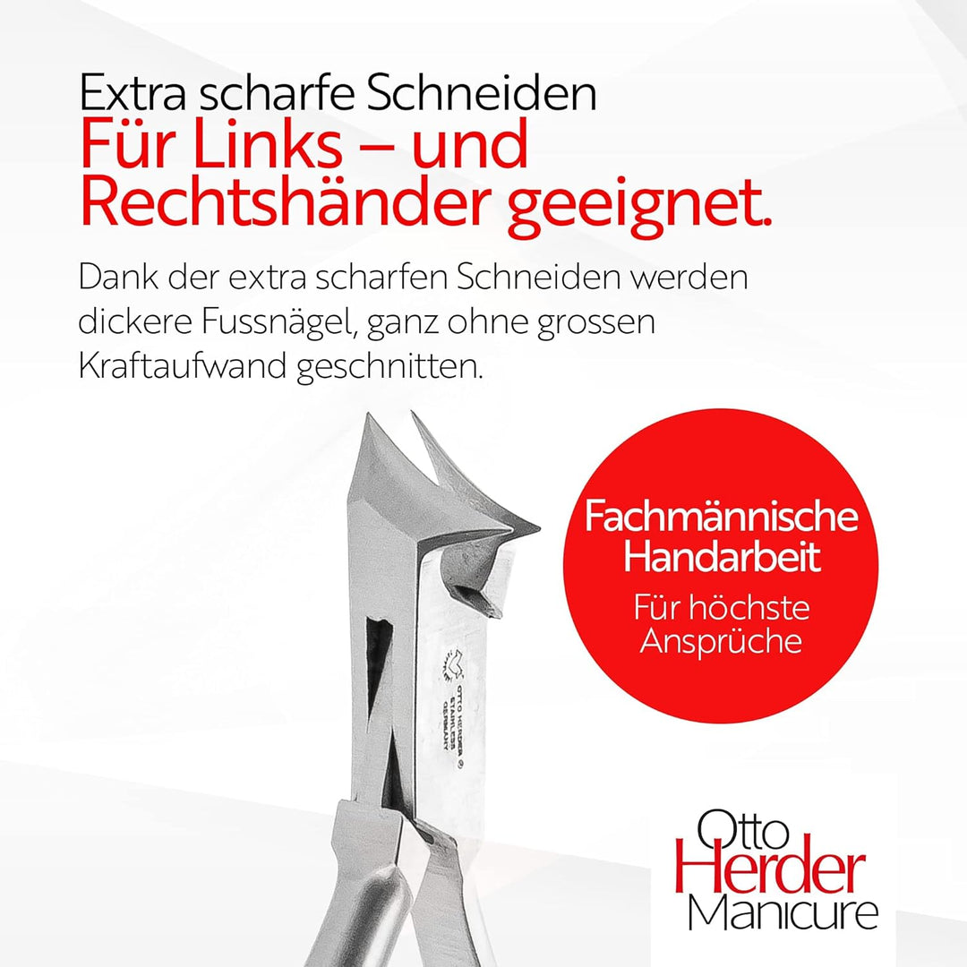 OTTO HERDER NAGELZANGE - Kopfschneider Fussnagelzange für starke Fussnägel 14cm aus Edelstahl 2cm Sc