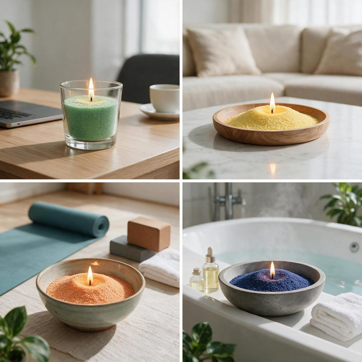 CandHeal Pearled Kerzensand,Duftendes Kerzenwachs für DIY Kerzen, Kerzen selber machen Set mit Docht