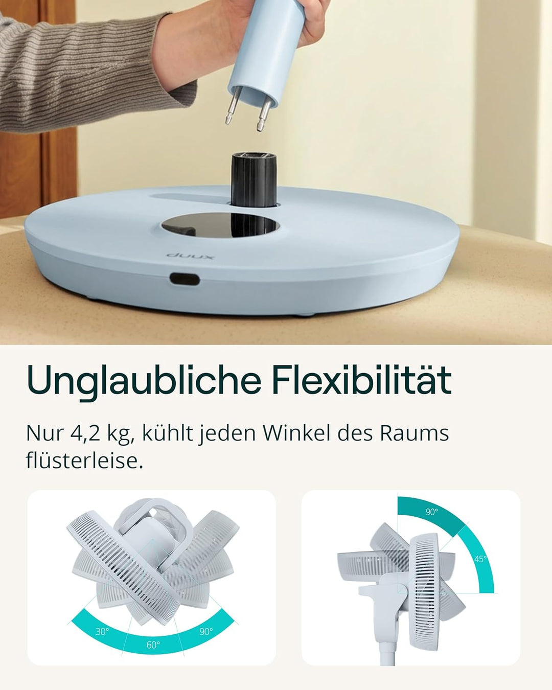 Duux Whisper Flex 2 Smart Ventilator – flüsterleise 13 dB – Nachtmodus & Timer – höhenverstellbar (5