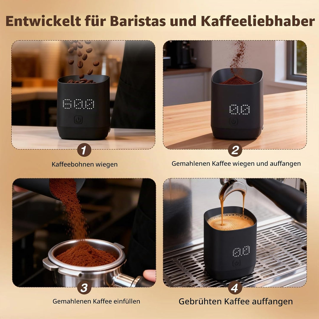 Digitales Dosierbecher mit LED-Display,Kaffee Waage Digital,Type-C Wiederaufladbare Espresso Waage m