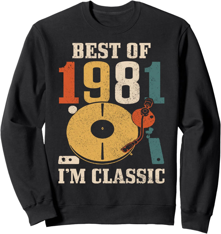 40. Geburtstag Vinyl Schallplatte Geschenk DJ Vintage 1981 Sweatshirt