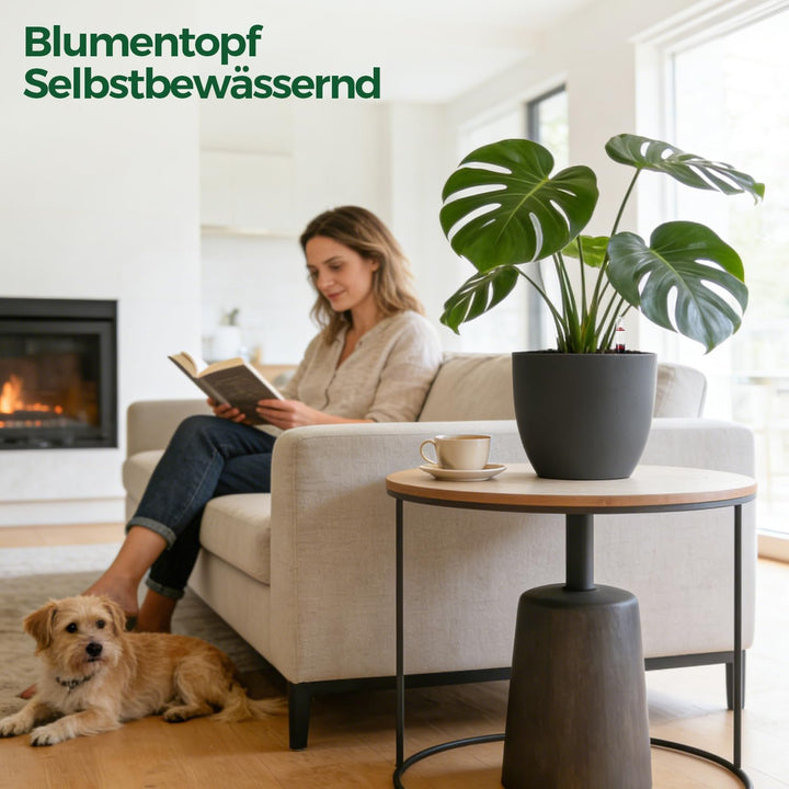 T4U 2Pcs 20cm Selbstbewässerungstopf mit Wasseranzeiger, Praktischer Blumentopf für vielbeschäftigte