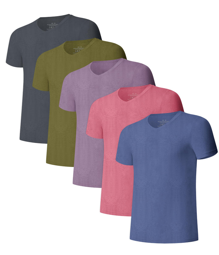 COLORFULLEAF 3/5er Pack Bambus Tank Top Herren Stretch Unterhemd Männer Einfarbig Business Arbeitsts