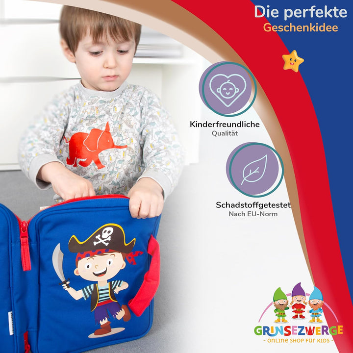 Tasche für Edurino &amp; Tonies Figuren im Paolo Pirat Design in Blau I Aufbewahrung für Edurino Stift,