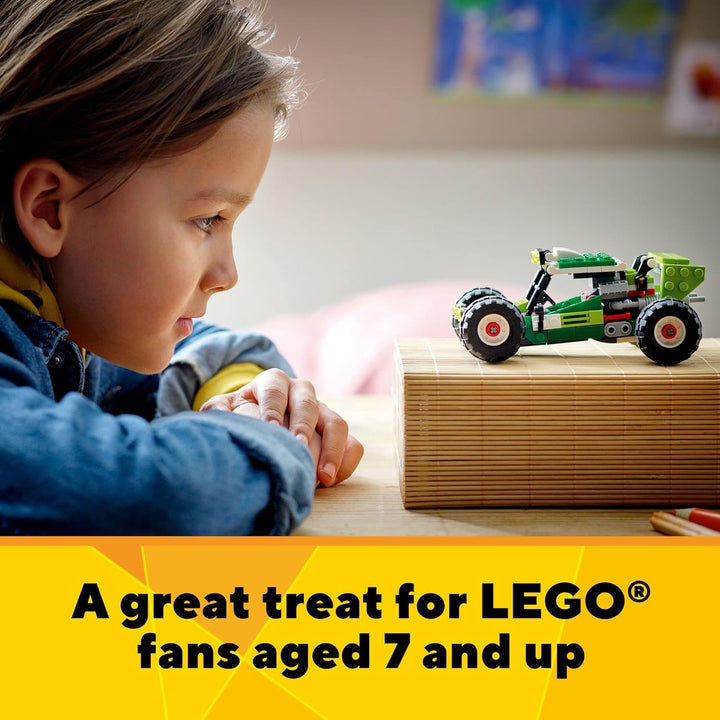 LEGO 31123 Creator 3-in-1 Buggy, Geländewagen, Lader, Bagger, Mountainbike, Spielzeug für Kinder, 3