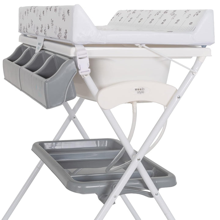 ib style Koa 2-in-1 Wickeltisch mit Badewanne, mobile Wickelkombination, Klappbar, Grosse Wickelaufl