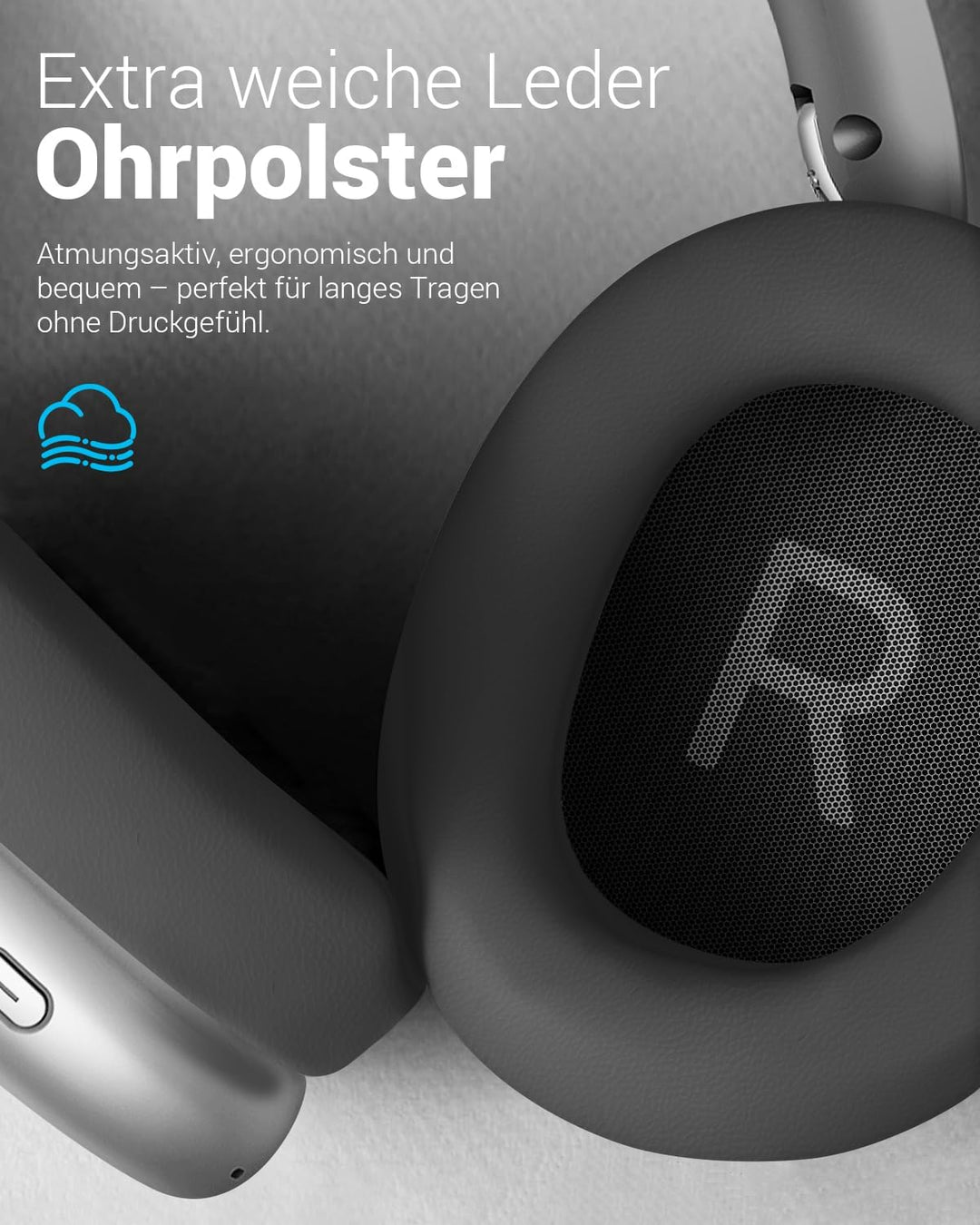 Wentronic Y01 Noise-Cancelling-Kopfhörer, Kabellose Over-Ear-Kopfhörer, Bluetooth 5.3, Hi-Res Sound,