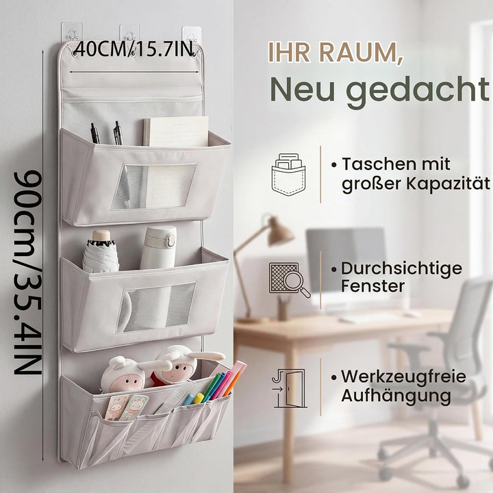 Hängeorganizer 40x90cm, 3 Schichten Tür Organizer Hängend Wandorganizer aus Oxford Stoff Hängeregal