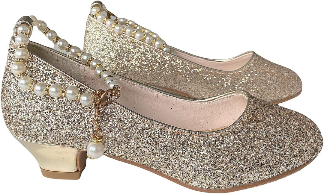 La Señorita Brautschuhe Kommunionschuhe Festliche Schuhe mit Perlen Absatzschuhe für mädchen 26 E