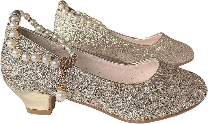 La Señorita Brautschuhe Kommunionschuhe Festliche Schuhe mit Perlen Absatzschuhe für mädchen 26 E