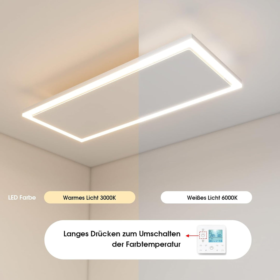 Infrarotheizung Deckenmontage 1190 Watt, Infrarot Deckenheizung mit LED Licht Beleuchtung, Infraroth