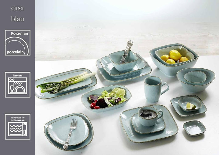 Ritzenhoff &amp; Breker Suppenteller-Set Casa 4-teilig, 23 x 16 cm, Ovale Teller im Vintage-Look, Mix &amp;