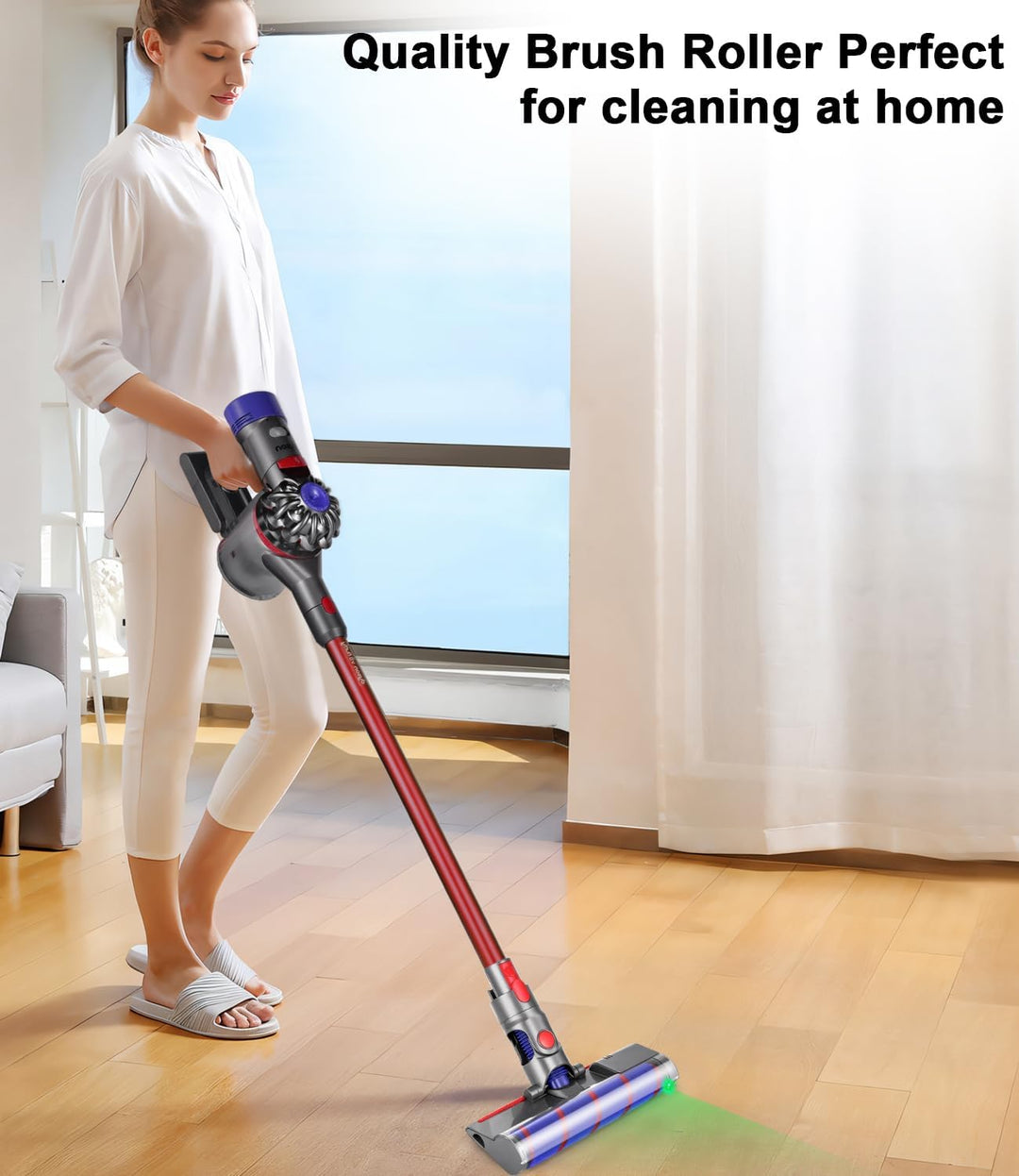 Elektrische Bürste kompatibel für Dyson V7, V8, V10, V11, V15, Zubehör Bodenbürste mit Direktantrieb