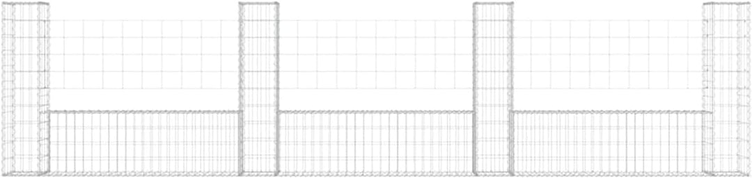 Festnight Gabionenwand Gabionenkorb U-Form mit 4 Säulen Gabione Gabionenkörbe Gabionen Hochbeet Stei