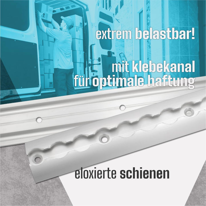 Airlineschiene 2 x 2 Meter im Set | Alu Airlineschienen | halbrund | Zurrschienen | für Anhänger, Wo