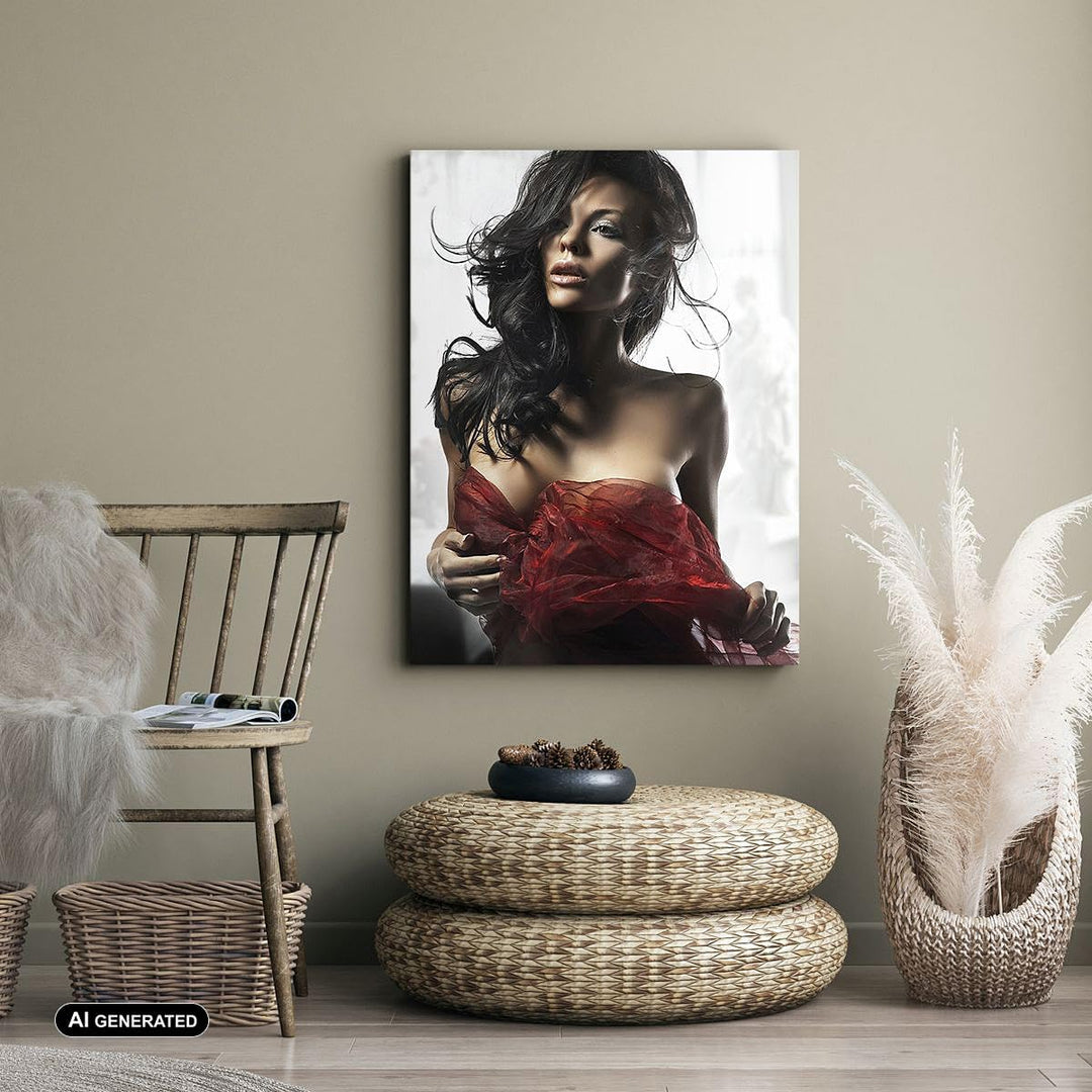 Bilder auf Leinwand Schönheit Körper Kleid Eleganz Leinwandbild mit Rahmen 45x80cm Wandbilder Dekora