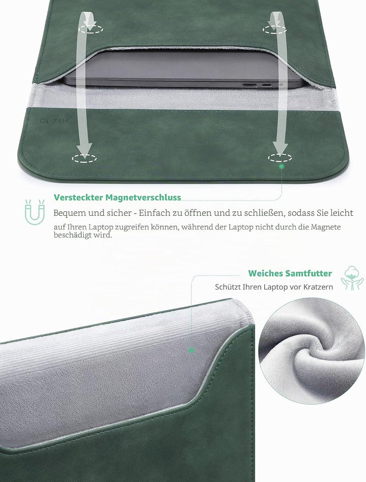 HYZUO 13,3-14 Zoll Laptop Hülle Tasche Laptophülle für MacBook Pro 14 M3/M2/M1 A2992 A2918 A2779 A24