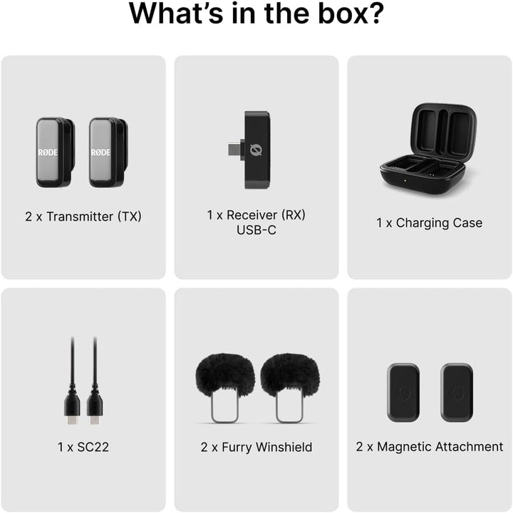 RØDE Wireless Micro - Kompaktes drahtloses Mikrofon, Zwei Mikrofone mit Ladehülle für die Erstellung