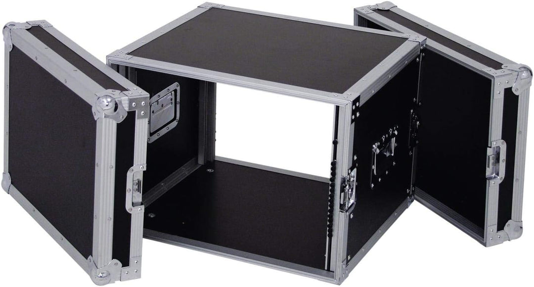 ROADINGER Verstärkerrack PR-2, 8HE, 47cm tief | Flightcase für 483-mm-Geräte (19") | 9 mm mehrschich