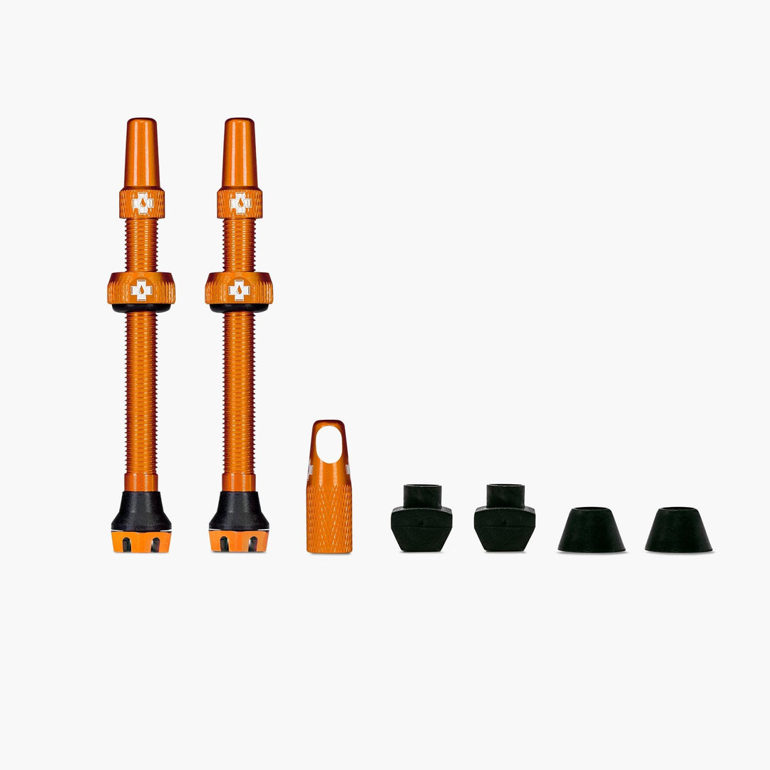 Muc Off Unisex Orange Tubeless Presta, 44mm-Premium No Leak Bicycle With Integrated Valve Core Remov